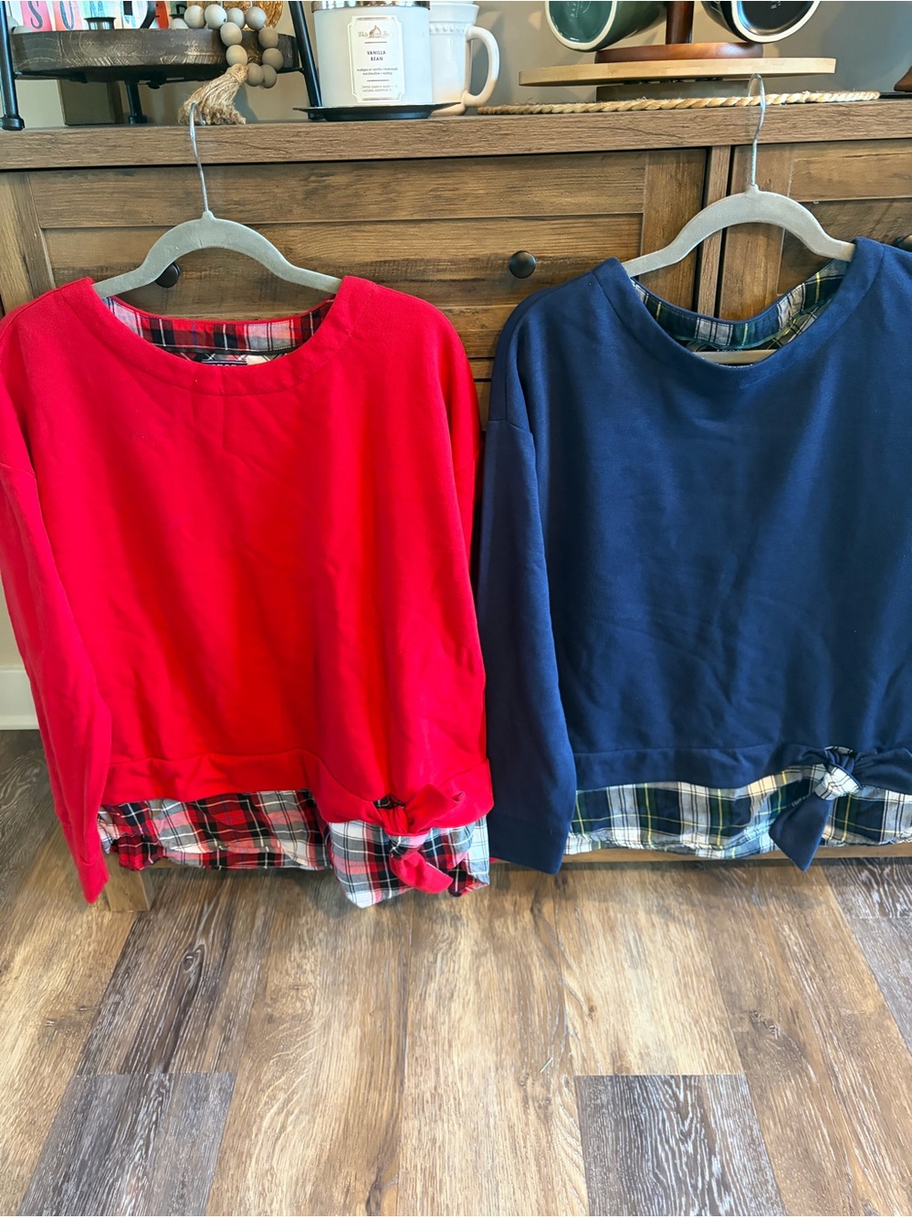 Izod Red Plaid-Hem Pullover Sweatshirt